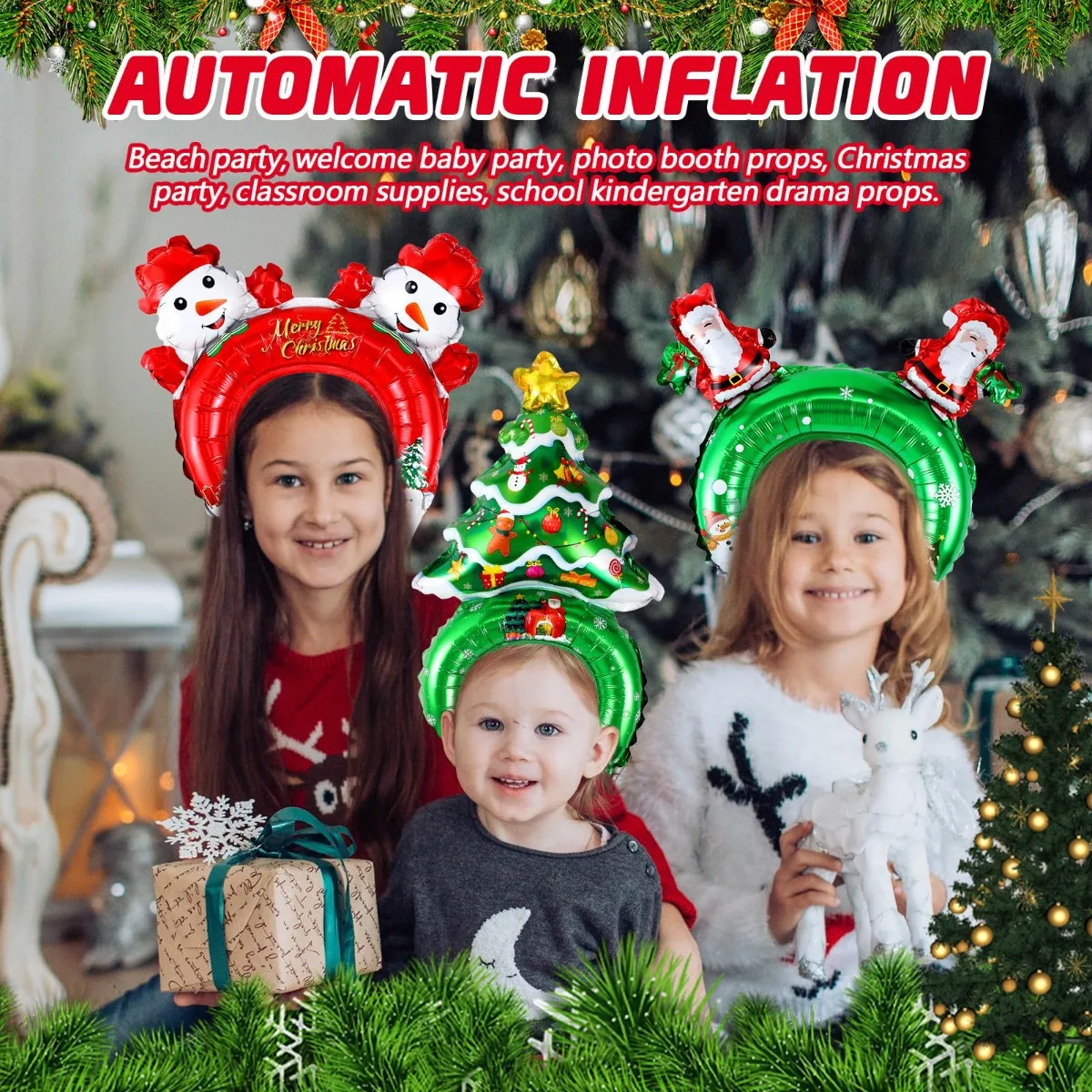 Christmas Inflatable Headbands - Reindeer Antlers Headband のレビューと価格