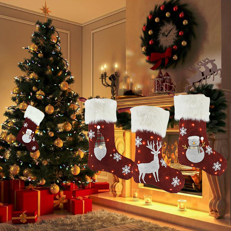 Christmas Socks With Led Light - Christmas Stocking Hanging のレビューと価格