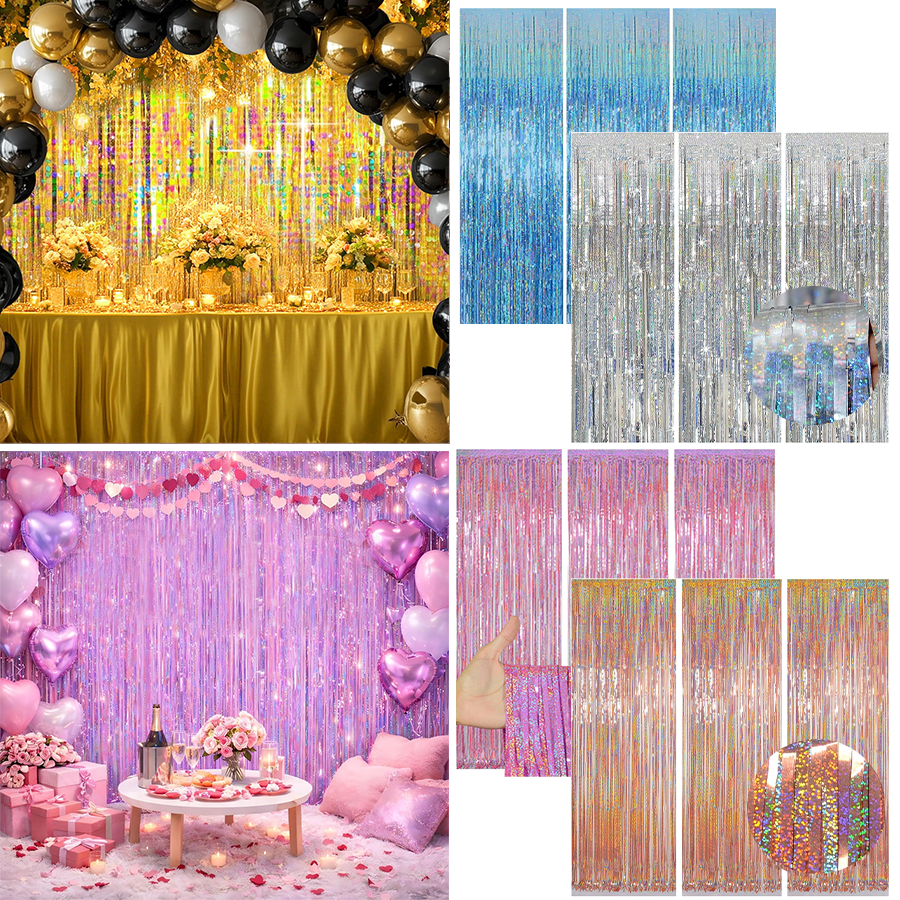 1/2/3Pack Glitter Party Backdr - Tinsel Garland Decoration のレビューと価格