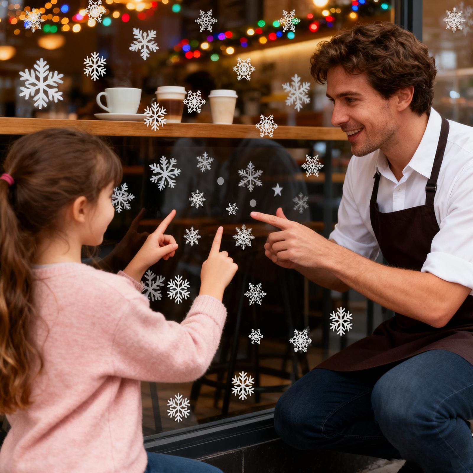 Snowflake Window Clings Static - Snowflake Window Decal のレビューと価格