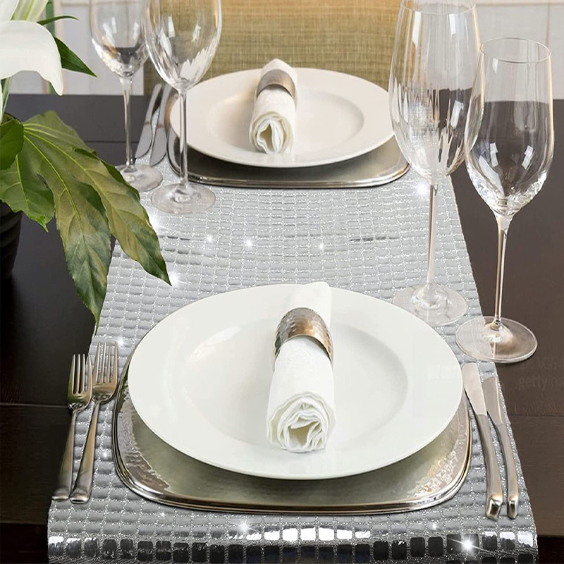 Shiny Mirror Gold/Silver Foil  - Christmas Table Runner のレビューと価格