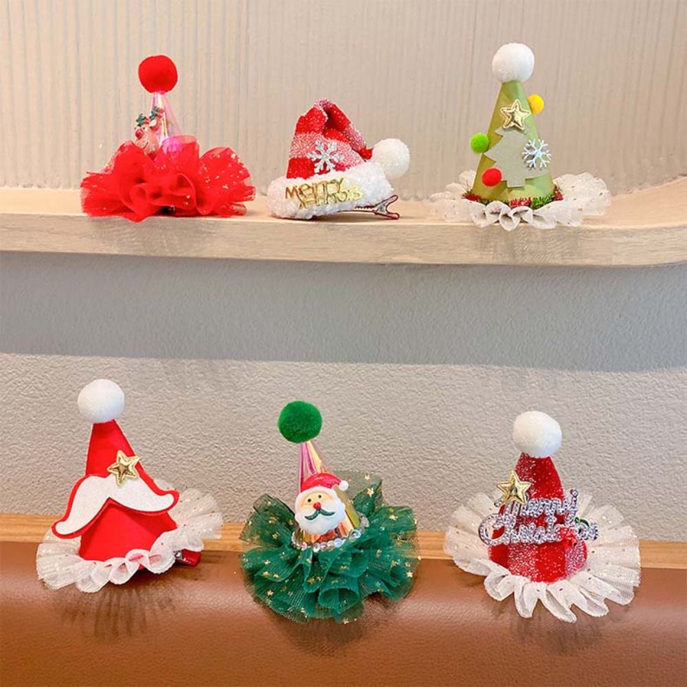 Cute Star Christmas Hair Clip  - Santa Hat Plush のレビューと価格
