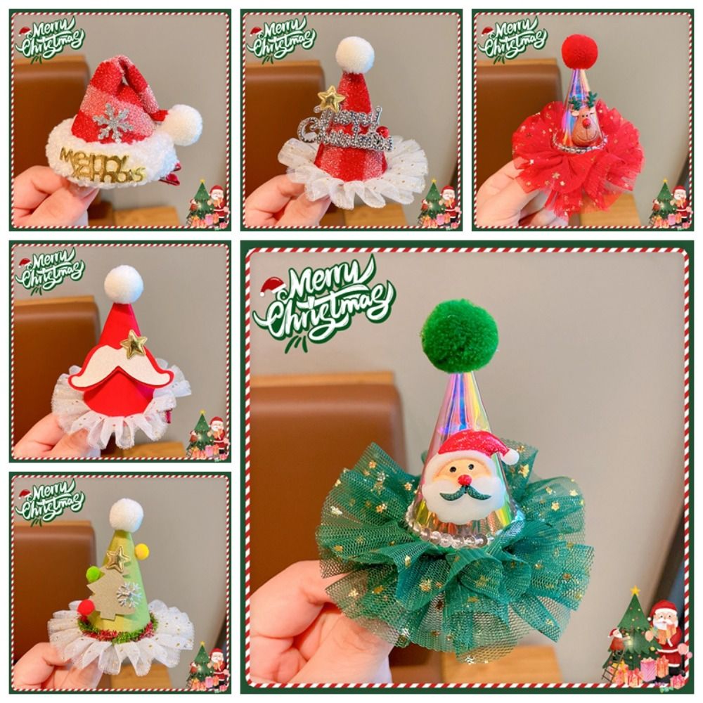 Cute Star Christmas Hair Clip  - Santa Hat Plush のレビューと価格