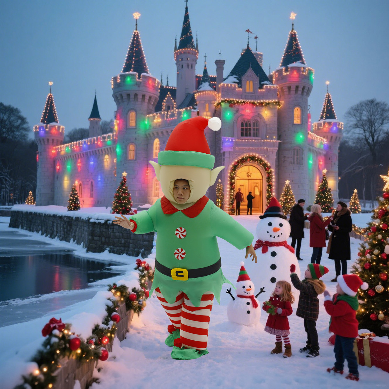 Christmas Elf Inflatable Costu - Elf Costume Christmas のレビューと価格