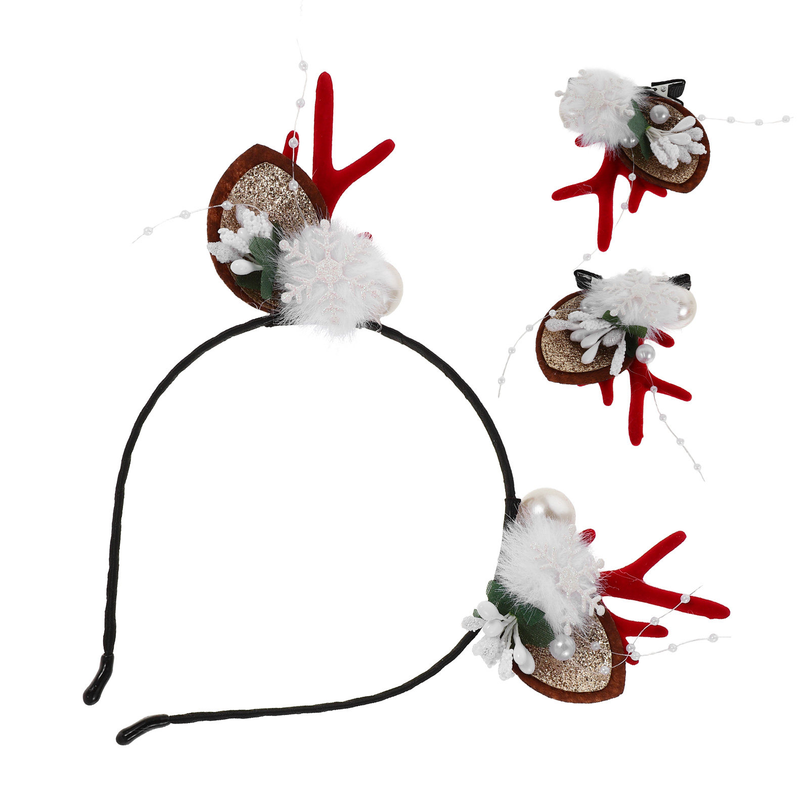 4Pcs Festive Reindeer Antlers  - Reindeer Antlers Headband のレビューと価格