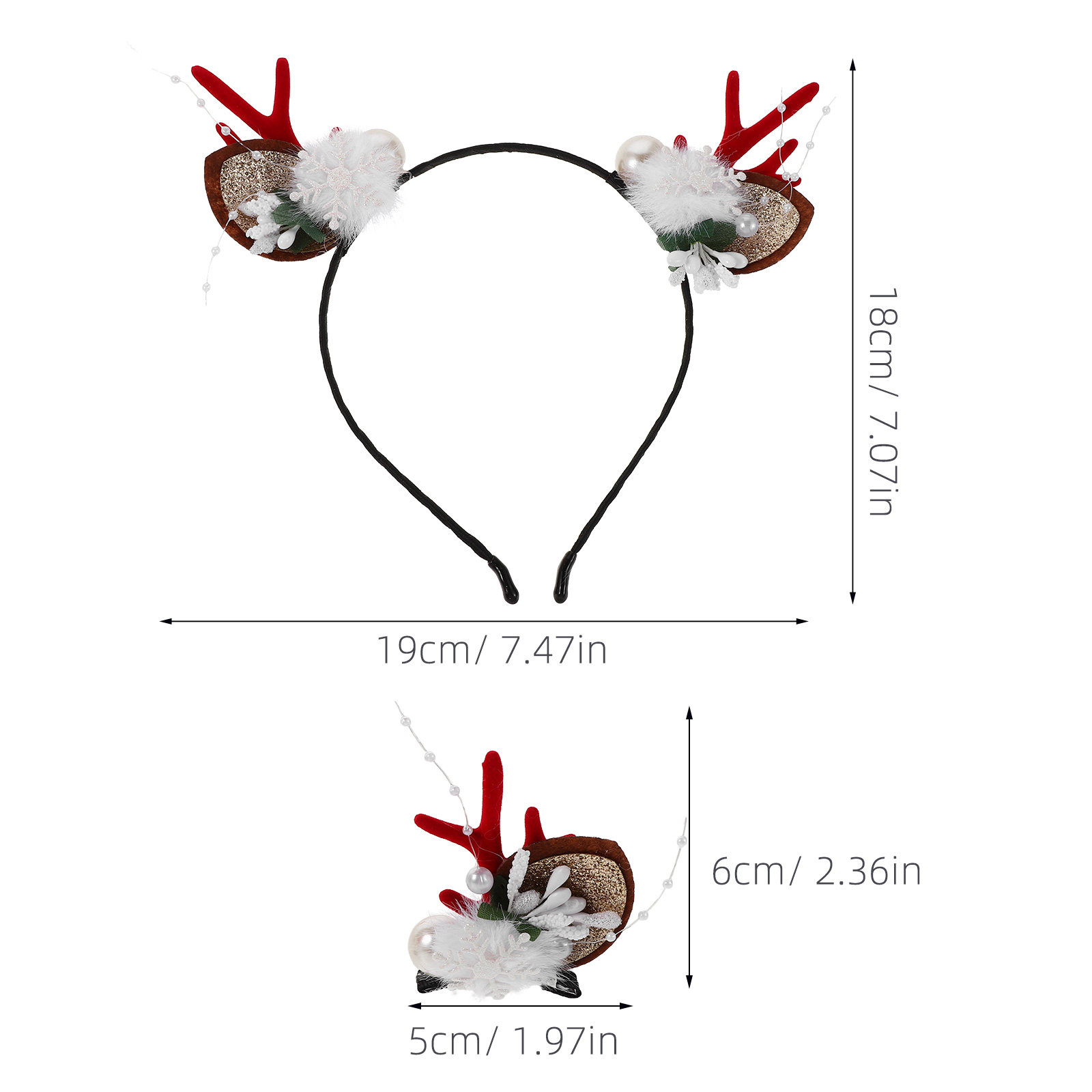 4Pcs Festive Reindeer Antlers  - Reindeer Antlers Headband のレビューと価格