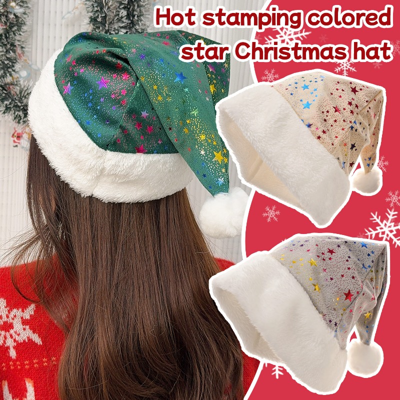 1-10Pcs Christmas Hat Warm Red - Santa Hat Plush のレビューと価格