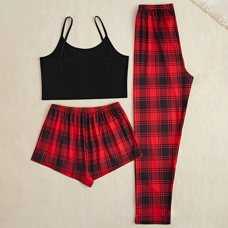 3Pcs Women's Pajama Set Camiso - Christmas Throw Blanket のレビューと価格