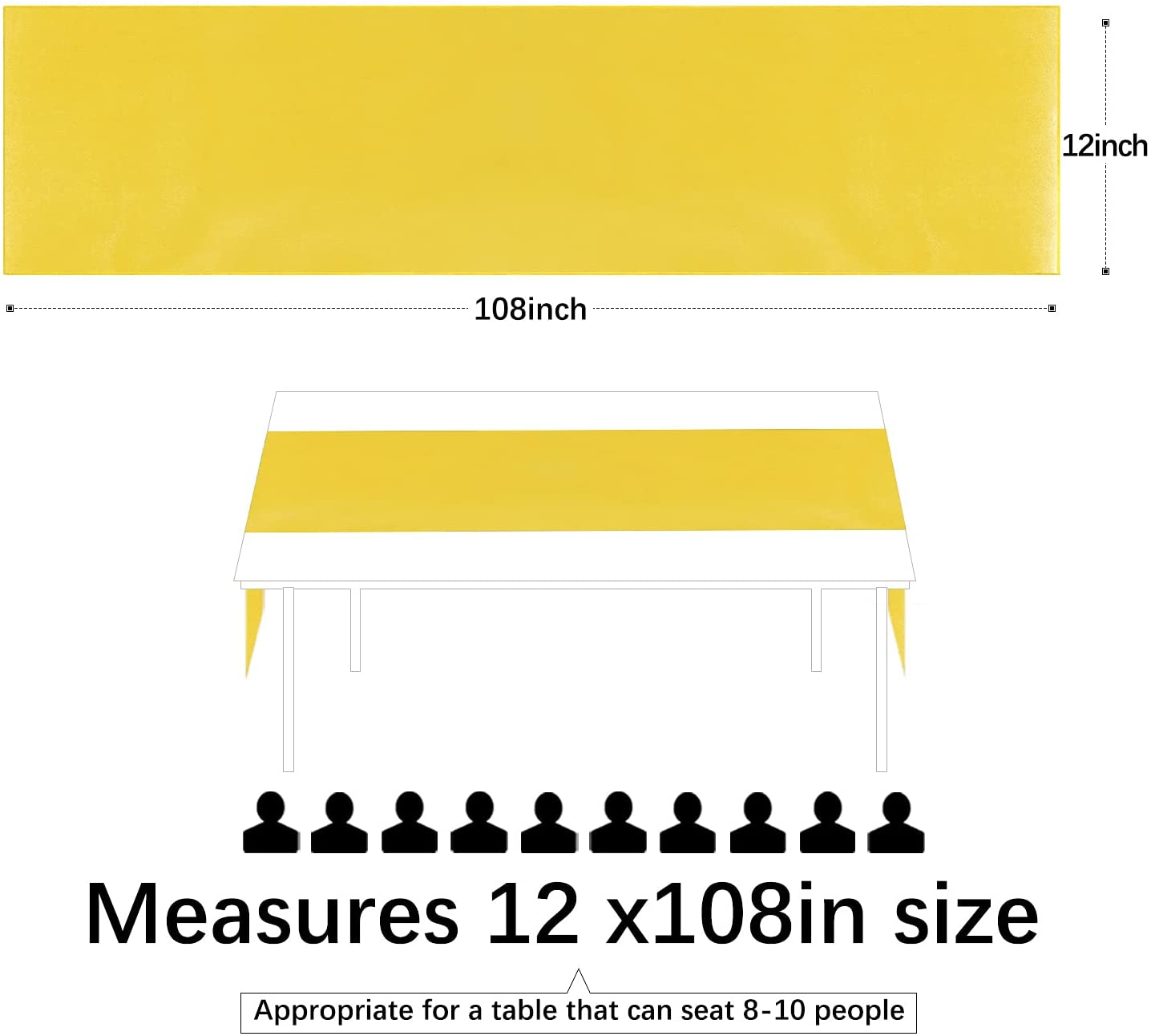 12x108 Inch Satin Wedding Tabl - Christmas Table Runner のレビューと価格