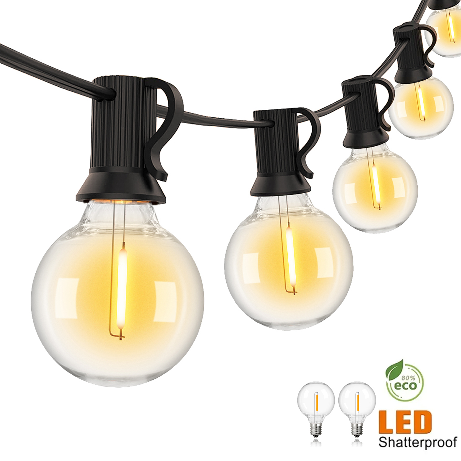 G40 Outdoor Garland String Lig - Led Fairy String Lights のレビューと価格