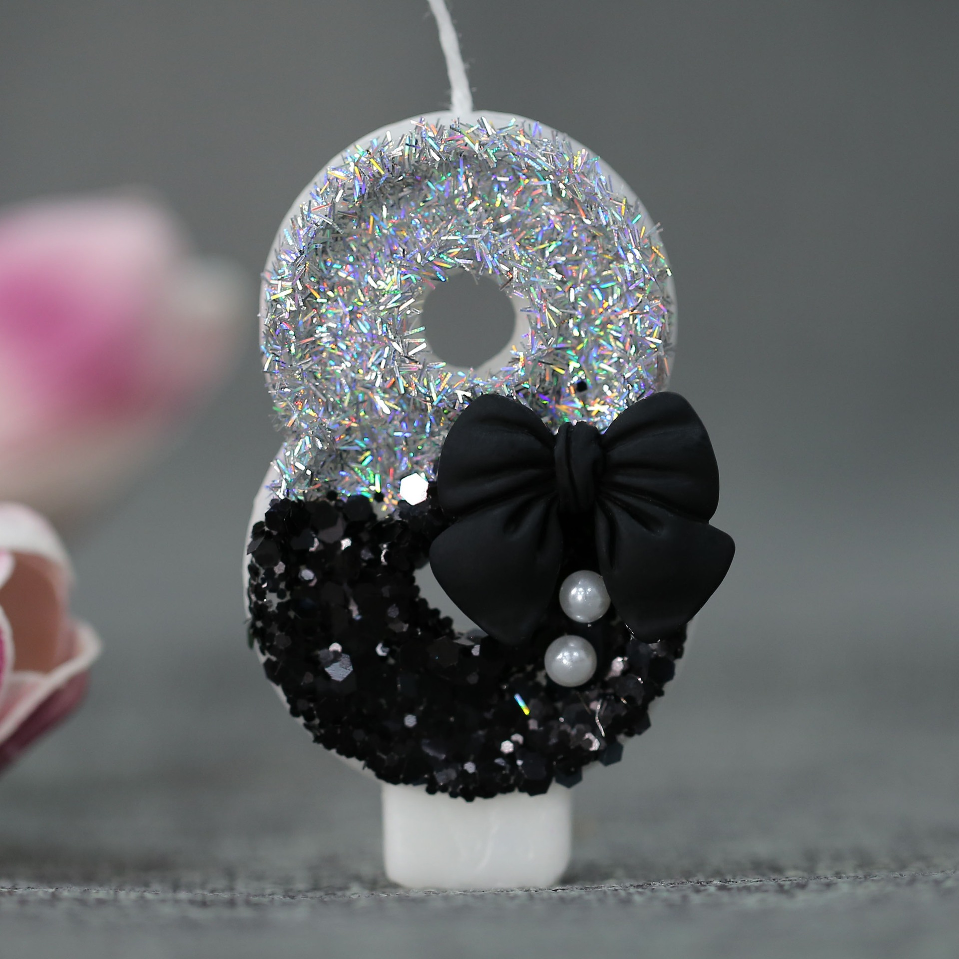 Midnight Bow & Pearl 0-9 Numbe - Holiday Candle Set のレビューと価格