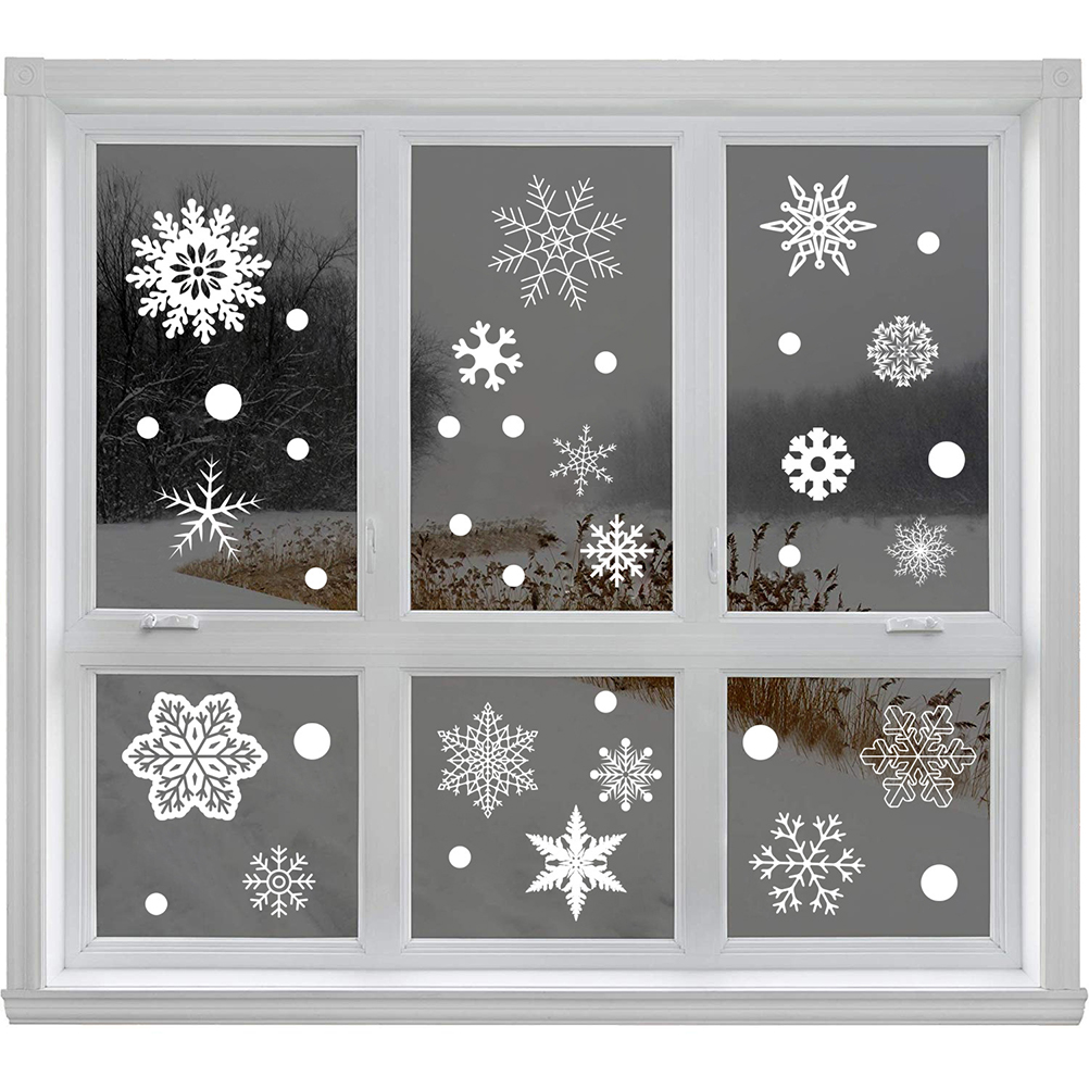 37PCS Gift Xmas Festival Suppl - Snowflake Window Decal のレビューと価格