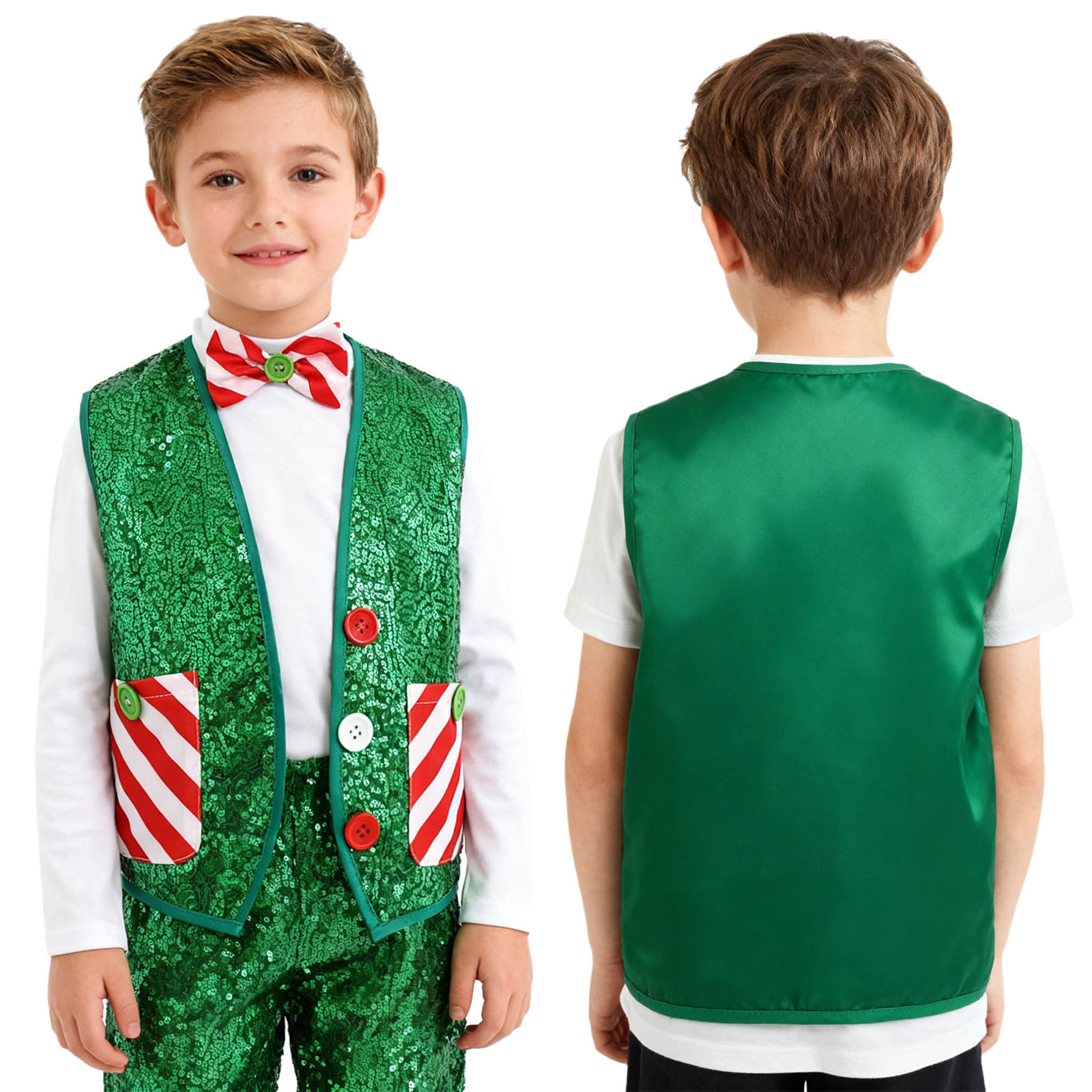 Boys Girls Christmas Shiny Seq - Elf Costume Christmas のレビューと価格