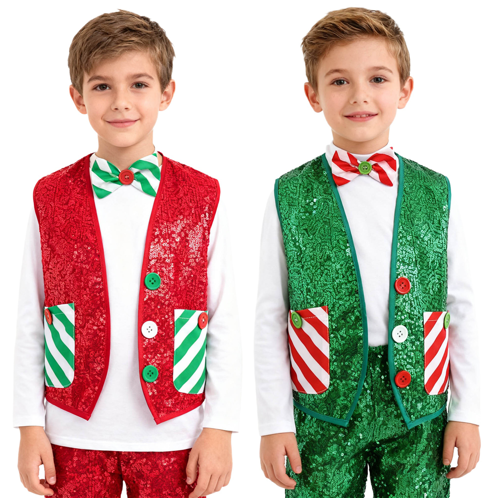 Boys Girls Christmas Shiny Seq - Elf Costume Christmas のレビューと価格