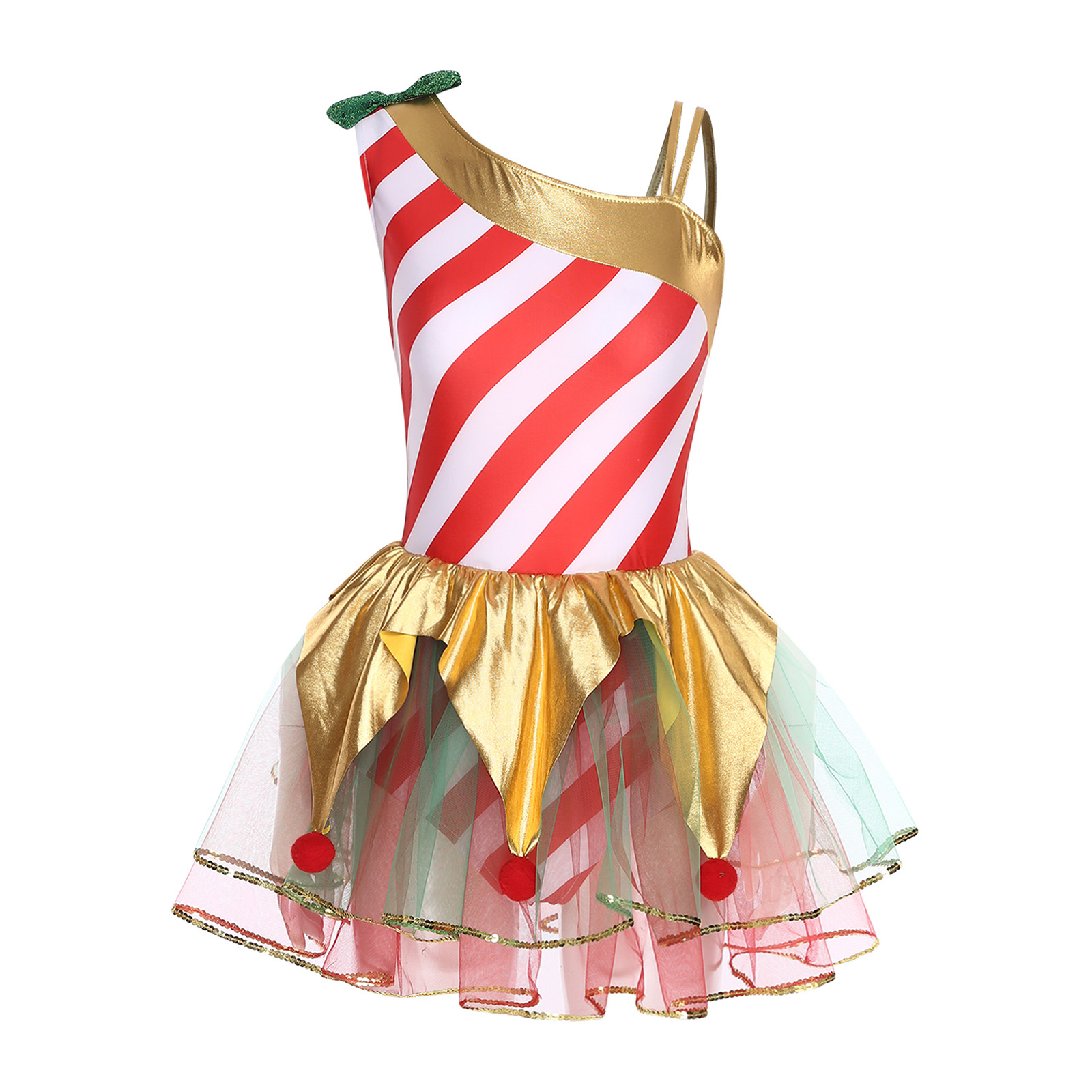 Women Christmas Candy Cane Dre - Elf Costume Christmas のレビューと価格