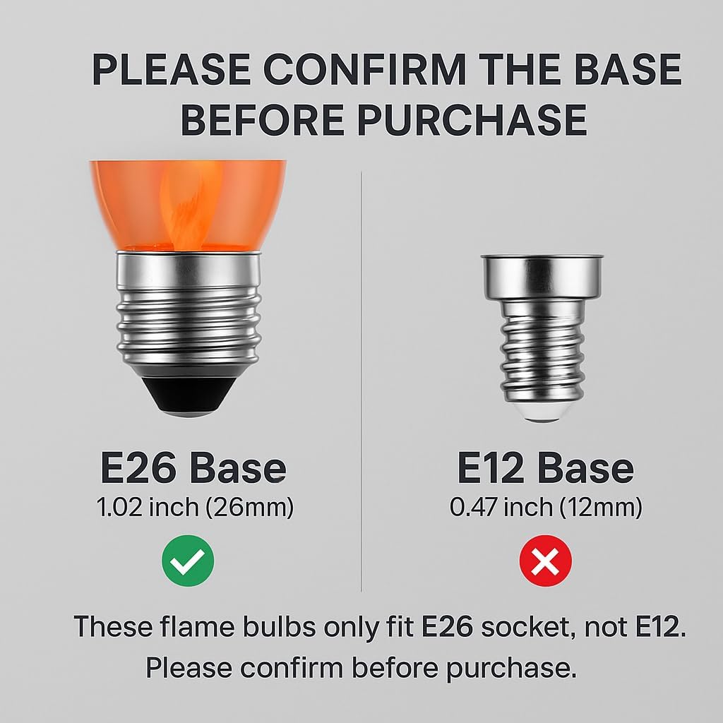 E26 Flame Light Bulbs, Flicker - Christmas Lights Outdoor のレビューと価格