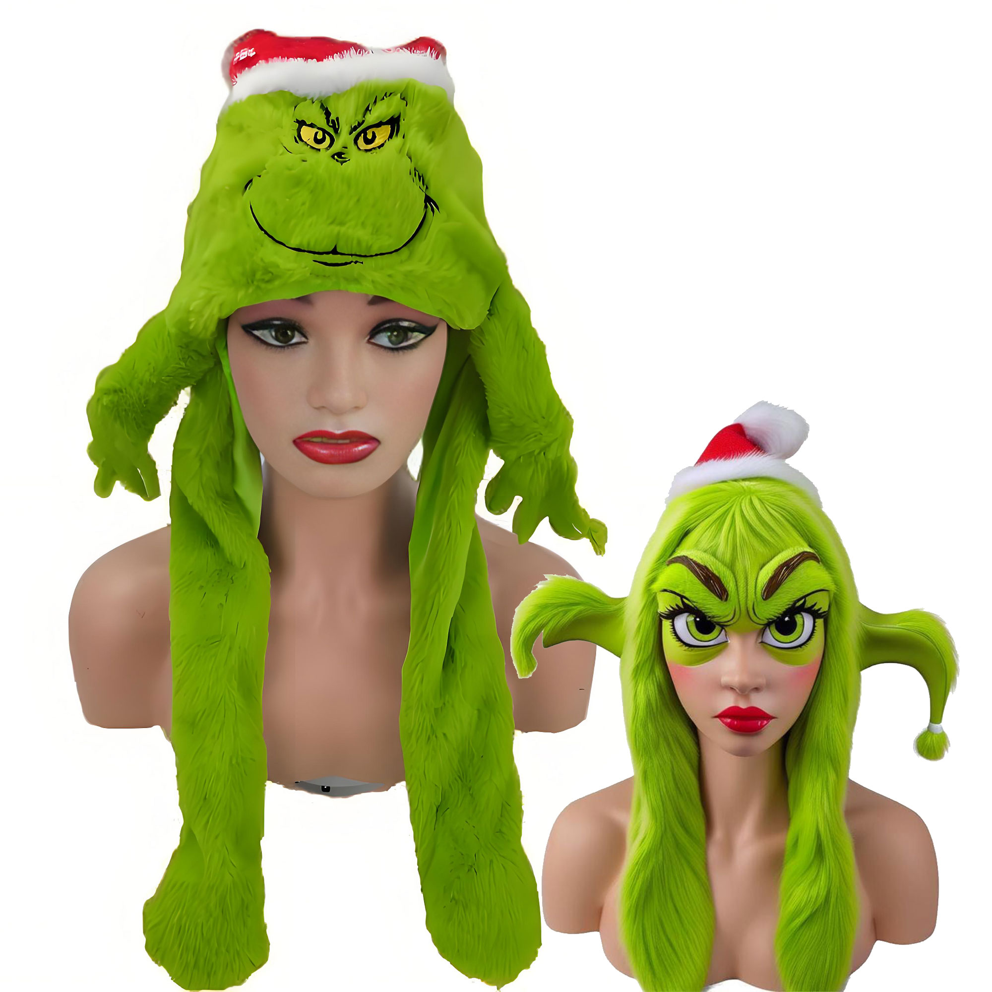 Plush Grincese Hat Cap Scarf C - Santa Hat Plush のレビューと価格