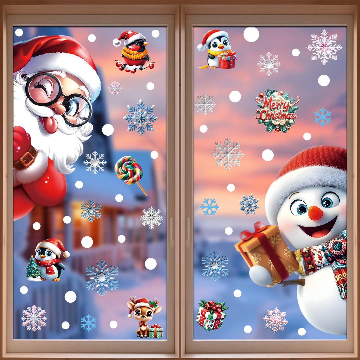 2025 Christmas Static Window C - Snowflake Window Decal のレビューと価格