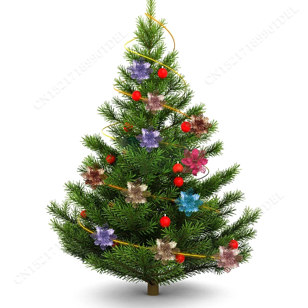 5pcs 9cm Glitter Artifical Chr - Christmas Wreath Fake のレビューと価格