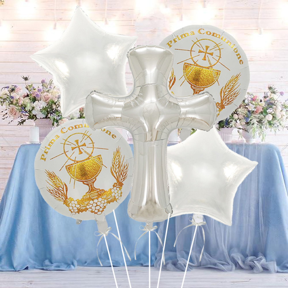 5-Piece Set: 1 Silver Cross, 1 - Ornament Ball Set のレビューと価格
