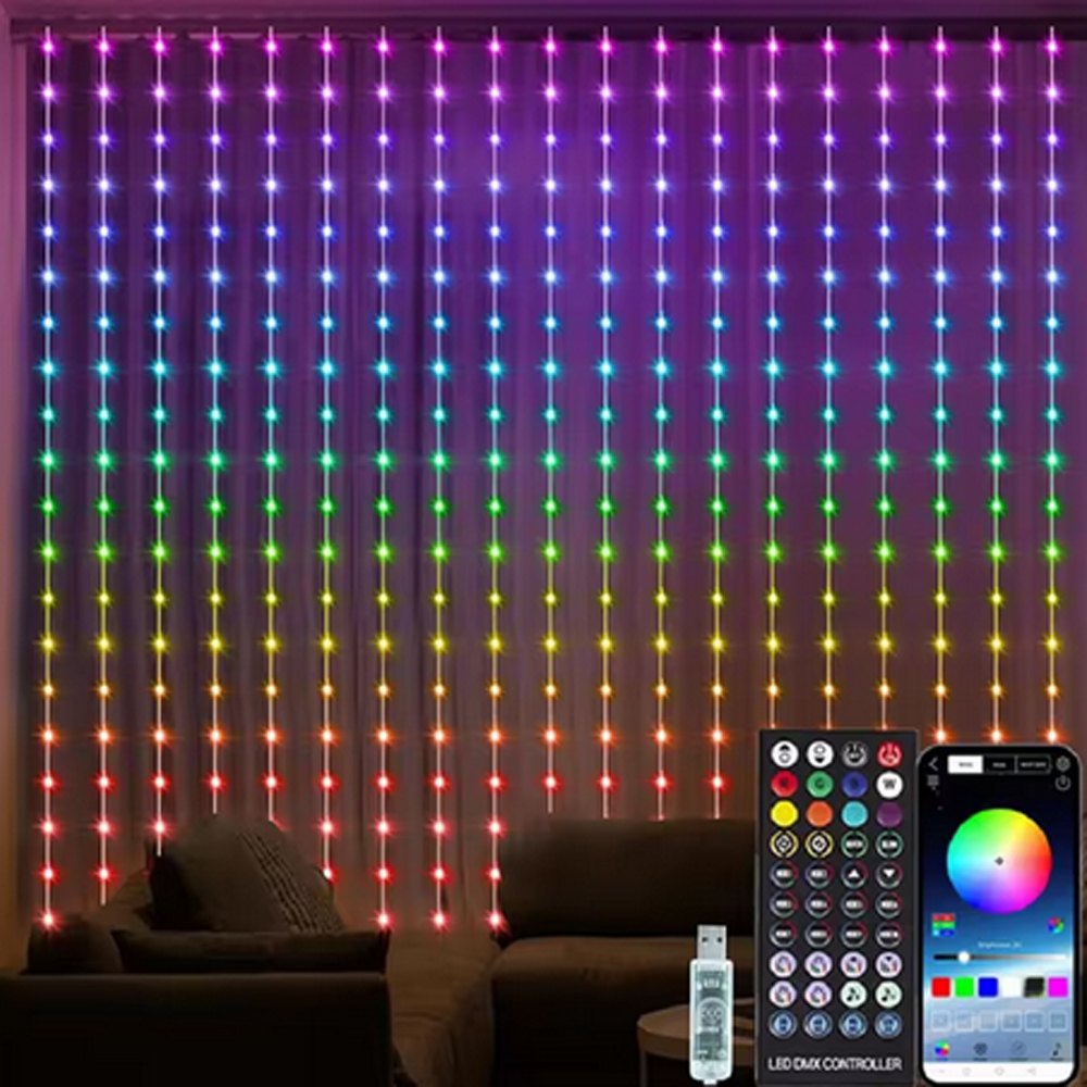 3M RGB Smart LED Curtain Light - Led Fairy String Lights のレビューと価格