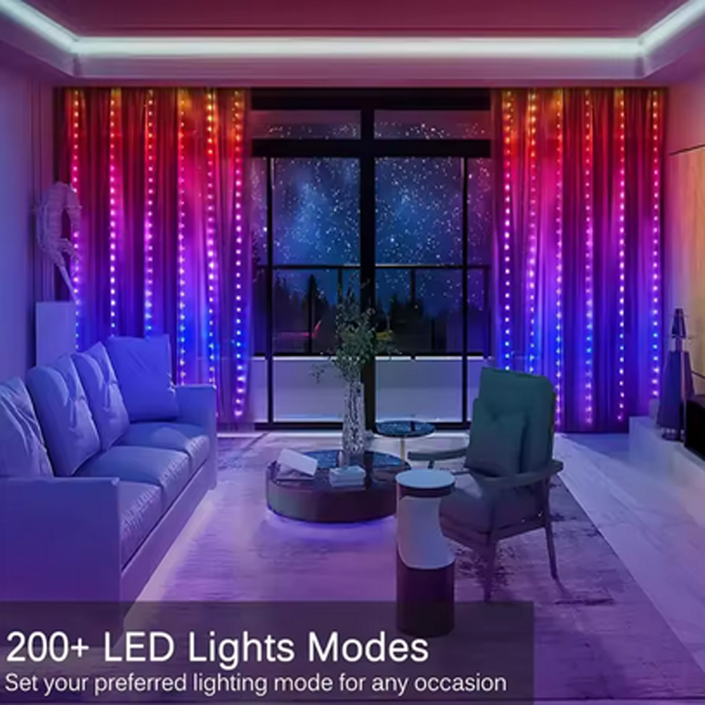 3M RGB Smart LED Curtain Light - Led Fairy String Lights のレビューと価格