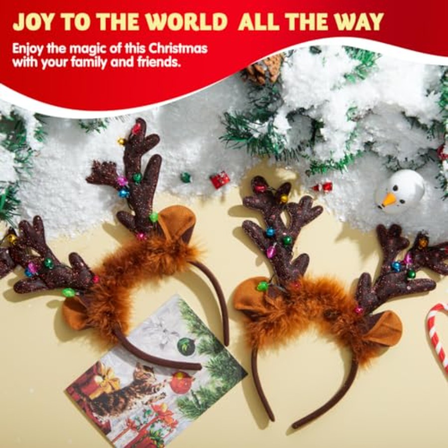 JOYIN Christmas 4PCS Reindeer  - Reindeer Antlers Headband のレビューと価格