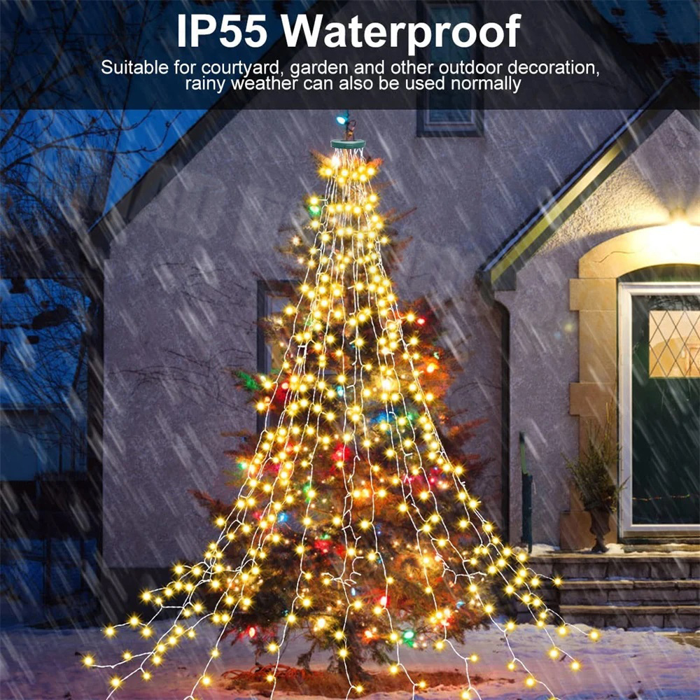 Christmas Tree Waterfall Light - Led Fairy String Lights のレビューと価格