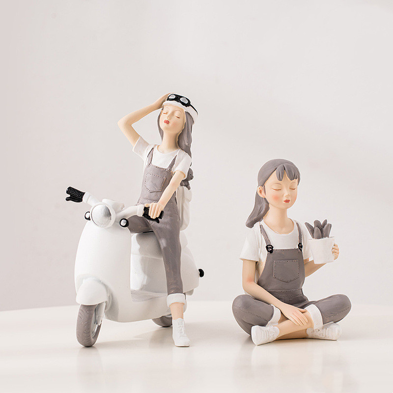 Creative Nordic Cute Girl Resi - Nutcracker Figurine のレビューと価格