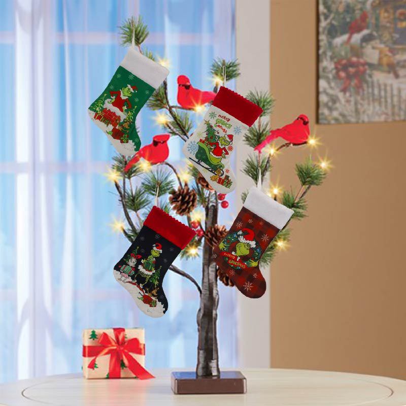 Christmas Stocking Grinch Sock - Christmas Stocking Hanging のレビューと価格