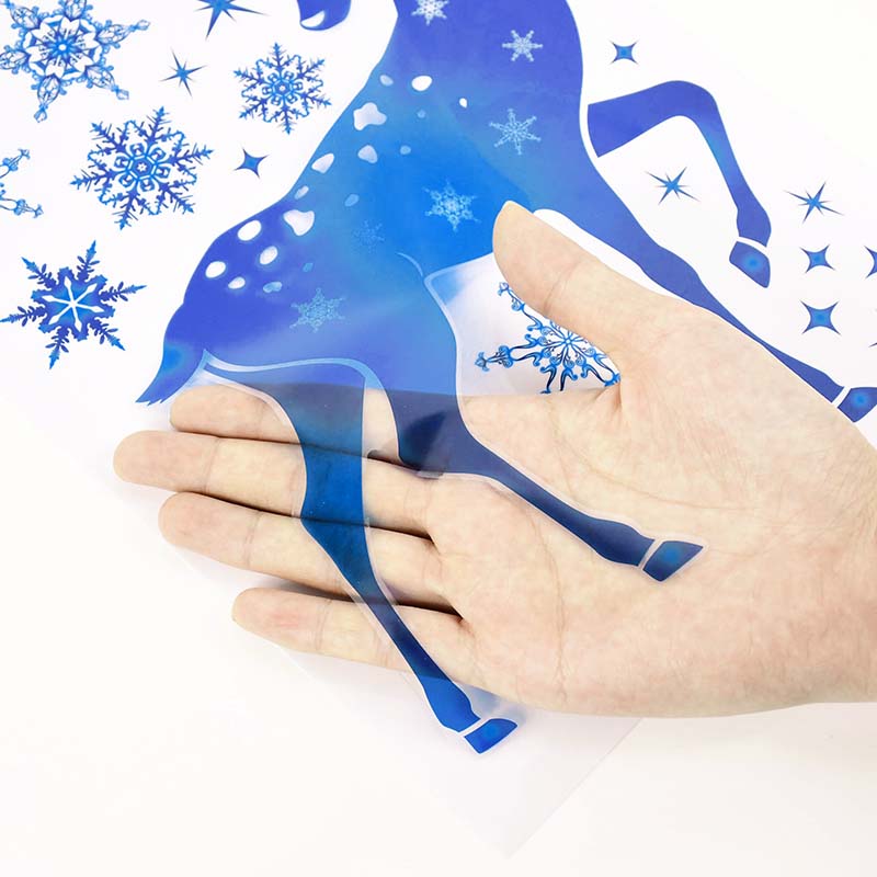 Christmas Window Stickers Elk  - Snowflake Window Decal のレビューと価格