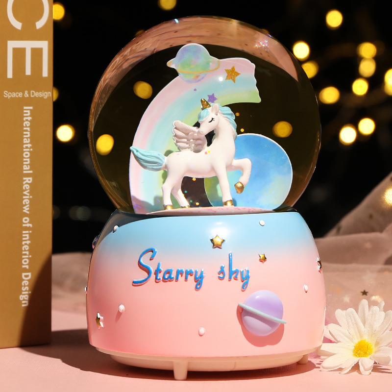 New Crystal Ball Music Box Gir - Snow Globe Musical のレビューと価格